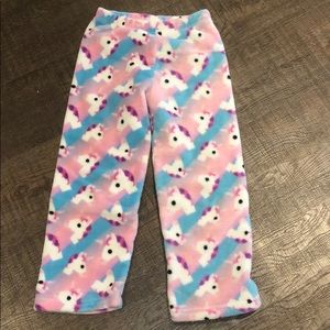 Girls cozy unicorn pj bottoms size 6/6x